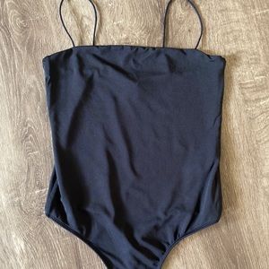 Streetwear Society Black Square Neck Bodysuit